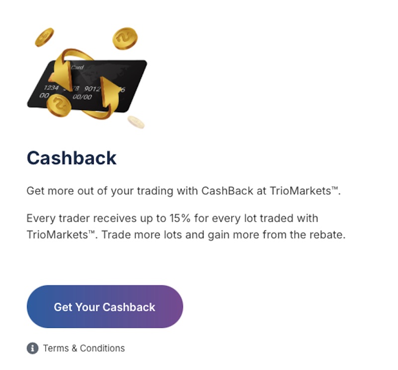 TrioMarkets™ Cashback Promotion Still Ongoing: Earn Up to 15% Rebates Per Lot Traded
